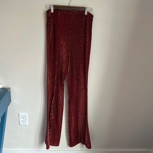 Free People - Rust Velvet Pull On Flares - Size Medium